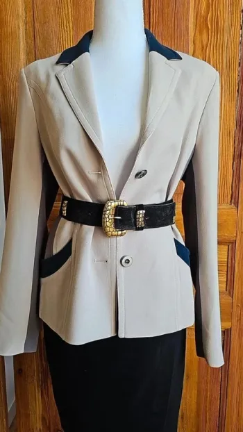 Blazer femme vintage bicolore