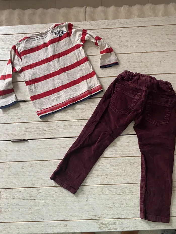 Ensemble pantalon velour + polo manche longue 3 ans