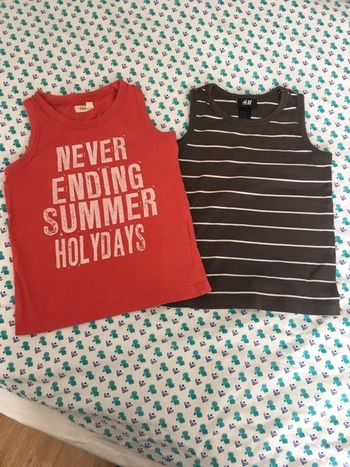 Lot t-shirt sans manches 98-104