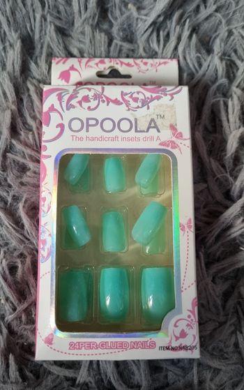 Faux ongles vert Givré