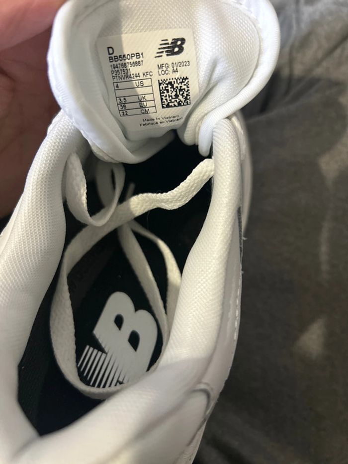 Baskets New balance 550 blanches grises 36 - photo numéro 8