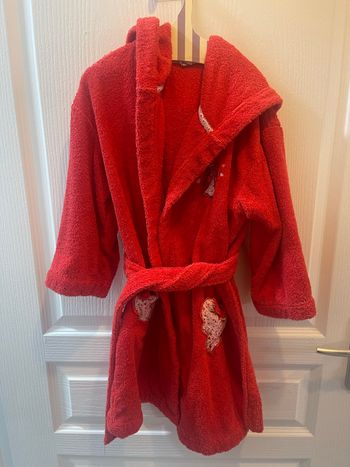 Peignoir rouge T. 7/8ans Carré Blanc
