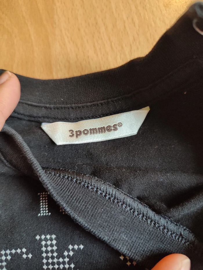 Lot tenue Neuve salopette velours doublé coton Vertbaudet + t-shirt manches longues 3 pommes - photo numéro 7