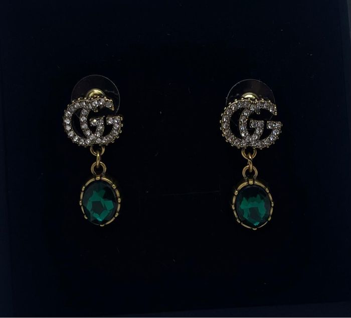 Boucles d’oreilles pendantes pour femme zircon vert - photo numéro 3