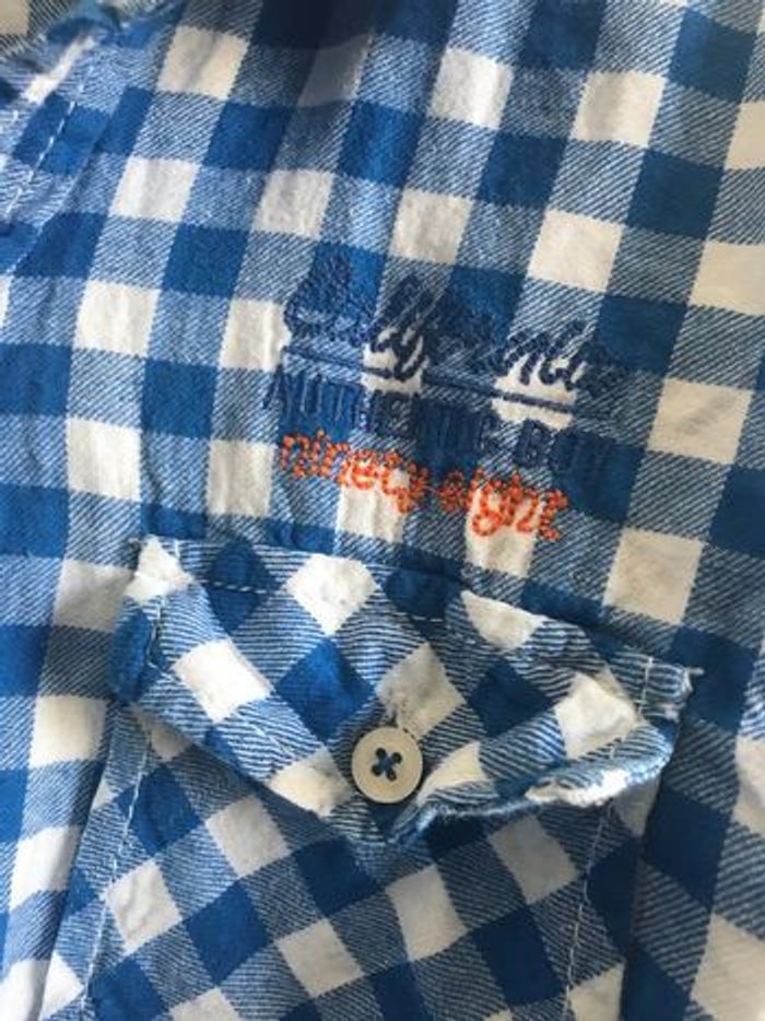 garçon 14ans chemise npo bleu à carreaux très bon état - photo numéro 3