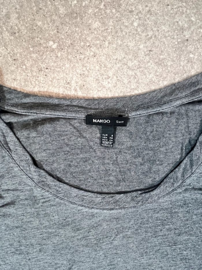 🌟 Haut gris à manches froncées Mango taille S 🌟 - photo numéro 3