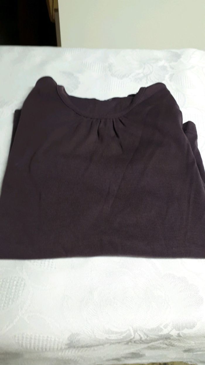 t shirt manche longue prune - photo numéro 3