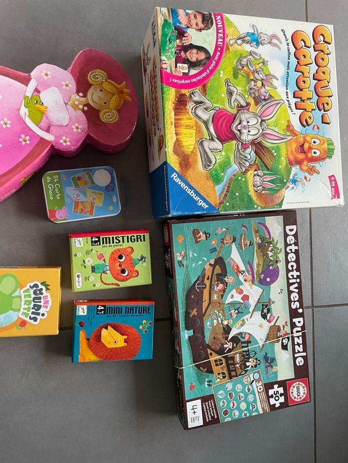 Lot 2: lot de 7 jeux jouet Djeco Nathan Ravensburger Puzzle cartes - photo numéro 3