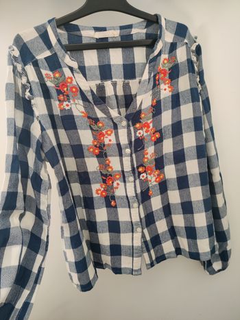 Chemise blouse à carreaux style campagne bohème Cache-cache Taille 34-36