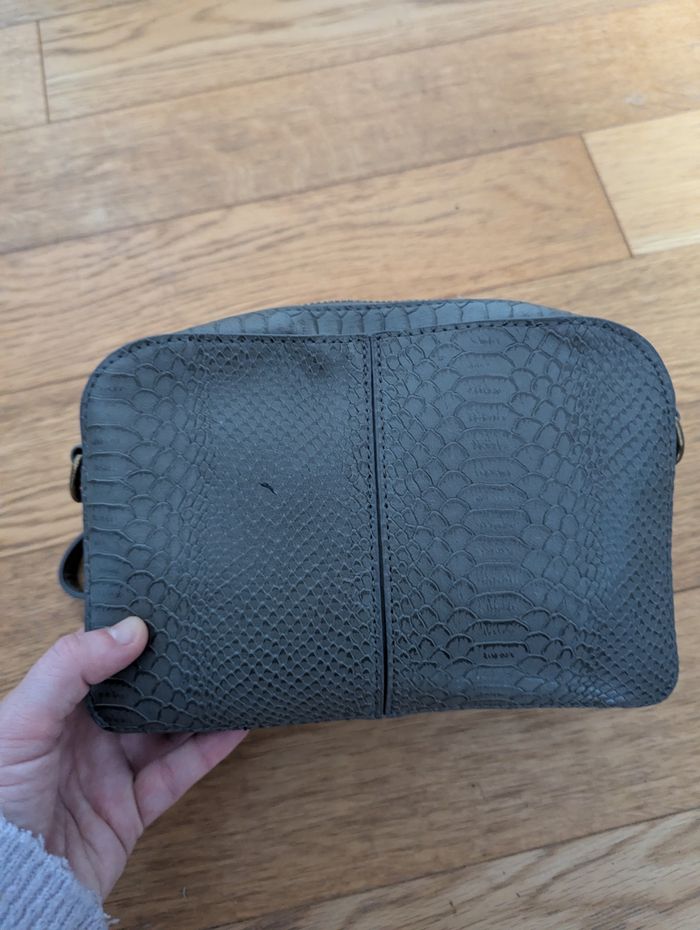 Sac à main miss captain kaki gris croco - photo numéro 6