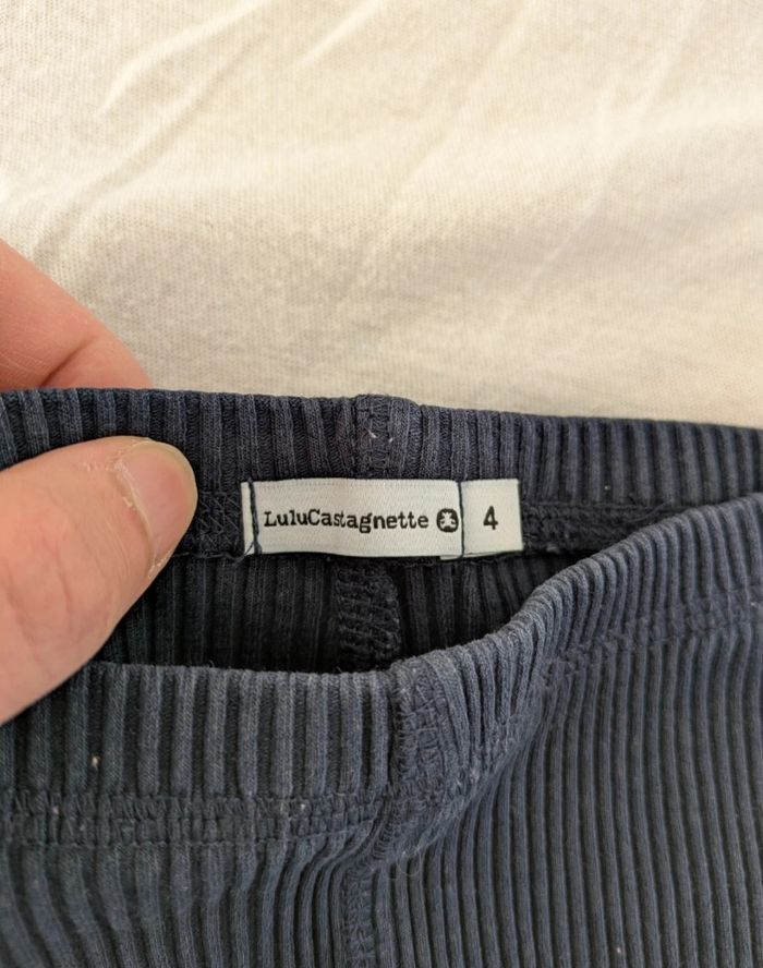 Legging côtelé bleu marine - LuluCastagnette - Taille 4 ans - photo numéro 3
