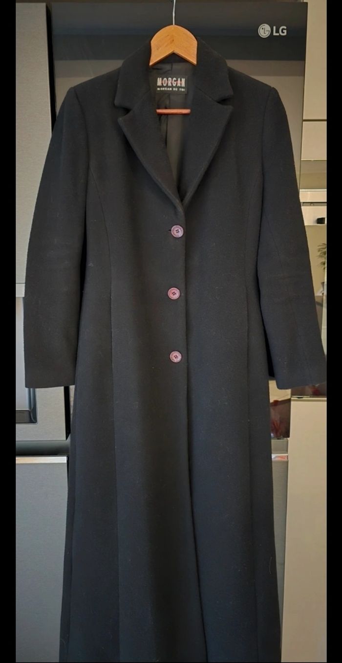 Manteau noir long morgan de toi taille 2 en très bon état
