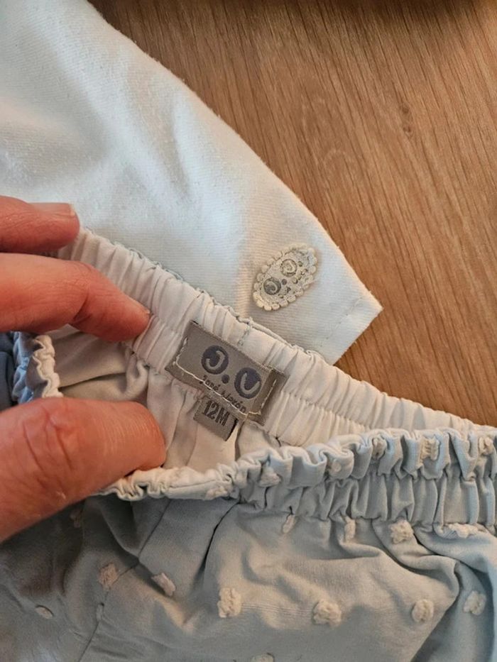 Ensemble bloomer bleu clair et blouse José varon 12 mois - photo numéro 2