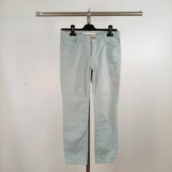 Pantalon slim vert d’eau Sud Express taille 38 coton stretch coupe près du corps A1338