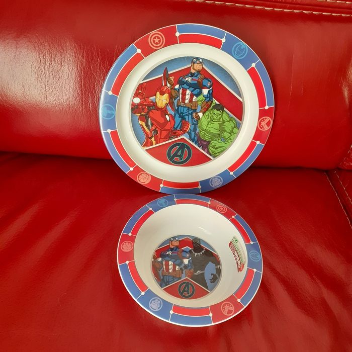 Repas enfant:Assiette & Bol Avengers *plastique micro-ondable - photo numéro 2