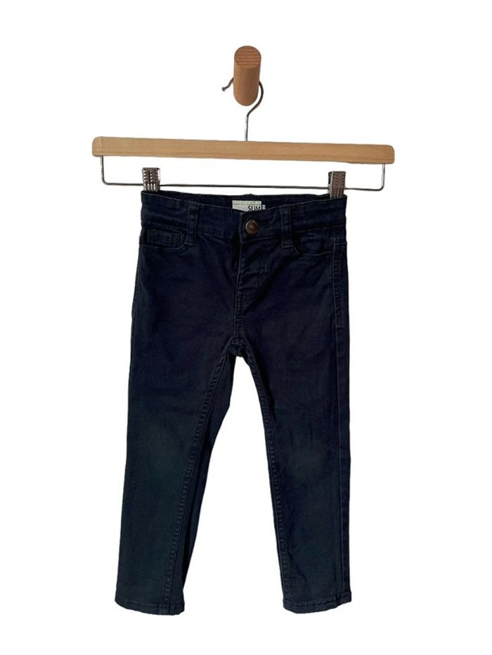 Pantalon stretch bleu marine, coupe slim - Kiabi 3 ans (90-97 cm) - photo numéro 2