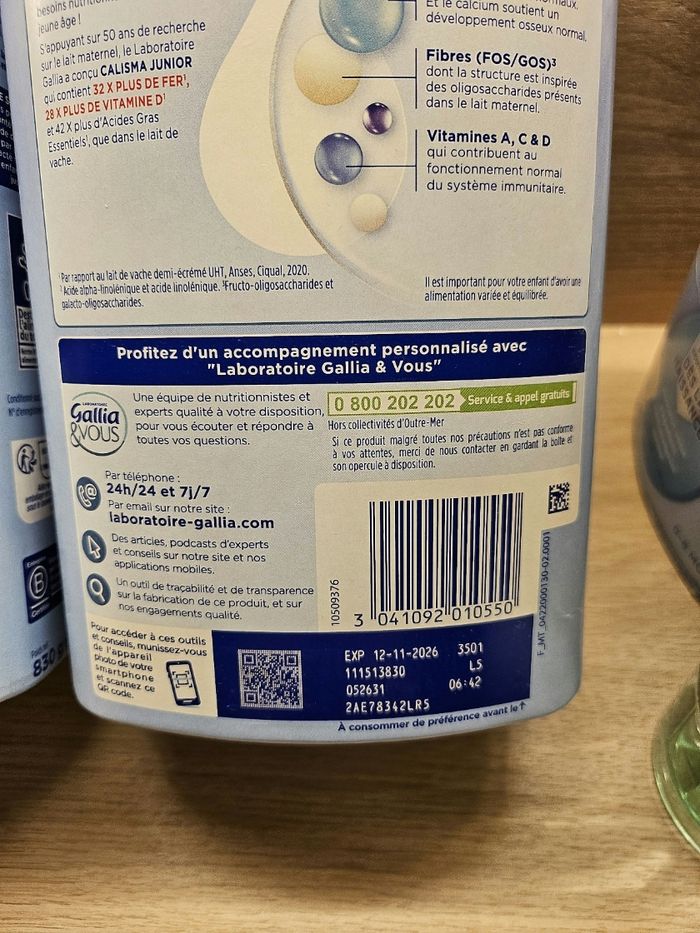Lot de 3 boîtes de lait Gallia Calisma 4 NEUF 🌸 - photo numéro 3