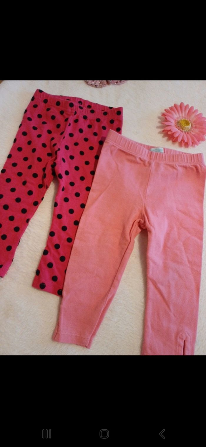 Lot de 2 leggings bébé taille 12 mois