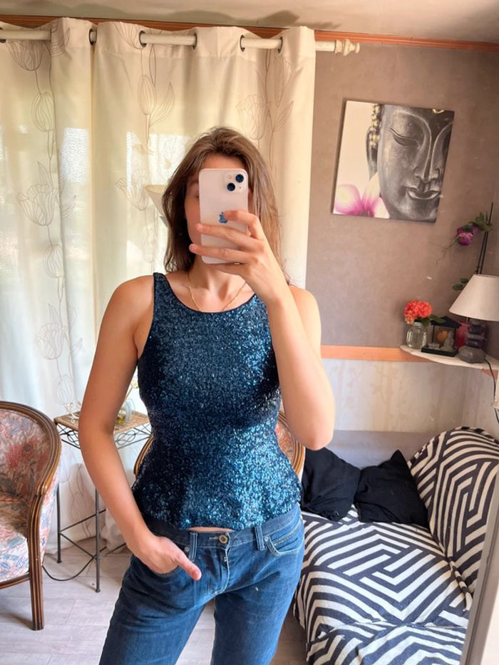 Top débardeur sequins Ibiza Summer vintage - photo numéro 2