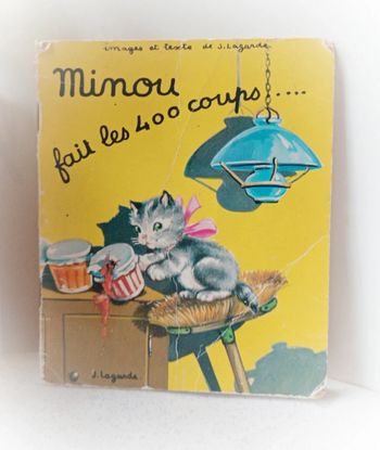 Livre 1967 Book petit small vintage rare hemma minou fait les 400 coups j lagarde chat cat