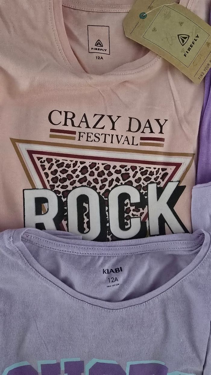 (Neufs non portés) 🏷🥰🤩🩷 lot Tee-shirts MC 12 ans fille 🥰🤩🩷 - photo numéro 4