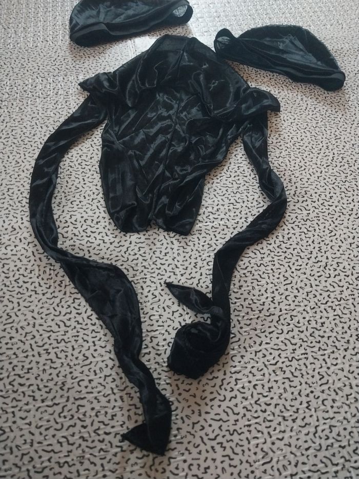 Lot bonnet satin + durag velours noir – protection cheveux - photo numéro 2