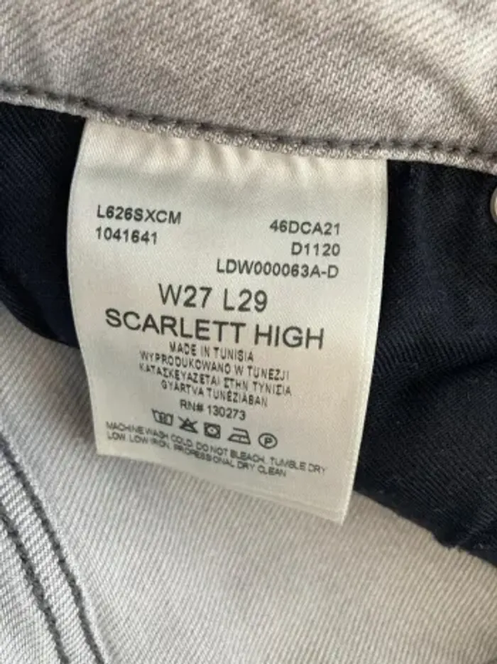 Jean Lee Scarlett High – W27 L29 – Gris clair – Très bon état - photo numéro 4