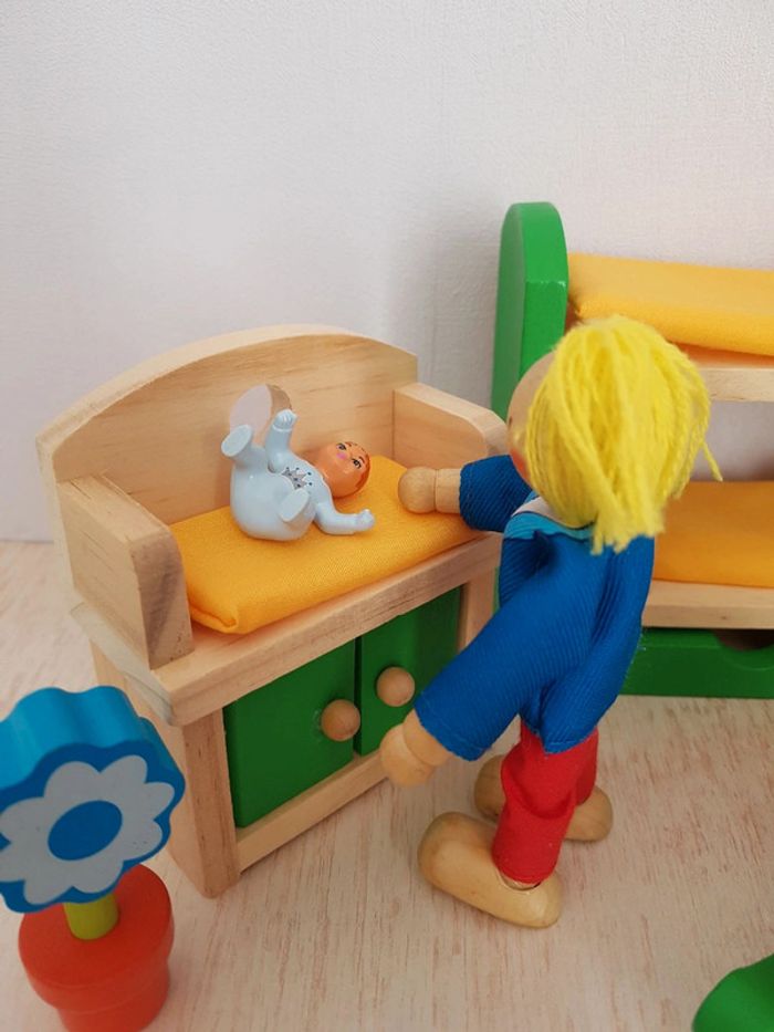 Salon Melissa&Doug, chambre d'enfants et mobilier en bois pour maison de poupée - photo numéro 5
