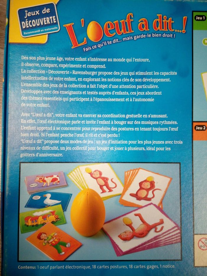Jeu éducatif L'œuf a dit - Ravensburger -3+ - photo numéro 4