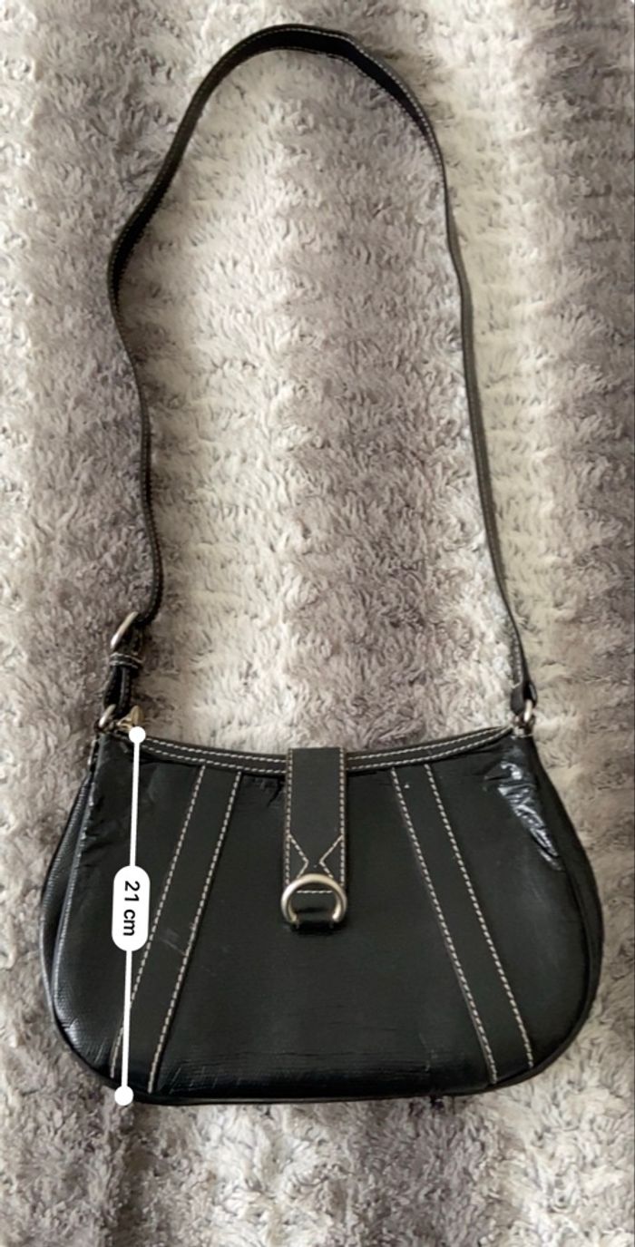 Sac à Main Vintage LANCEL Paris - Cuir Noir Aspect Lézard - Années 90/2000 - photo numéro 10