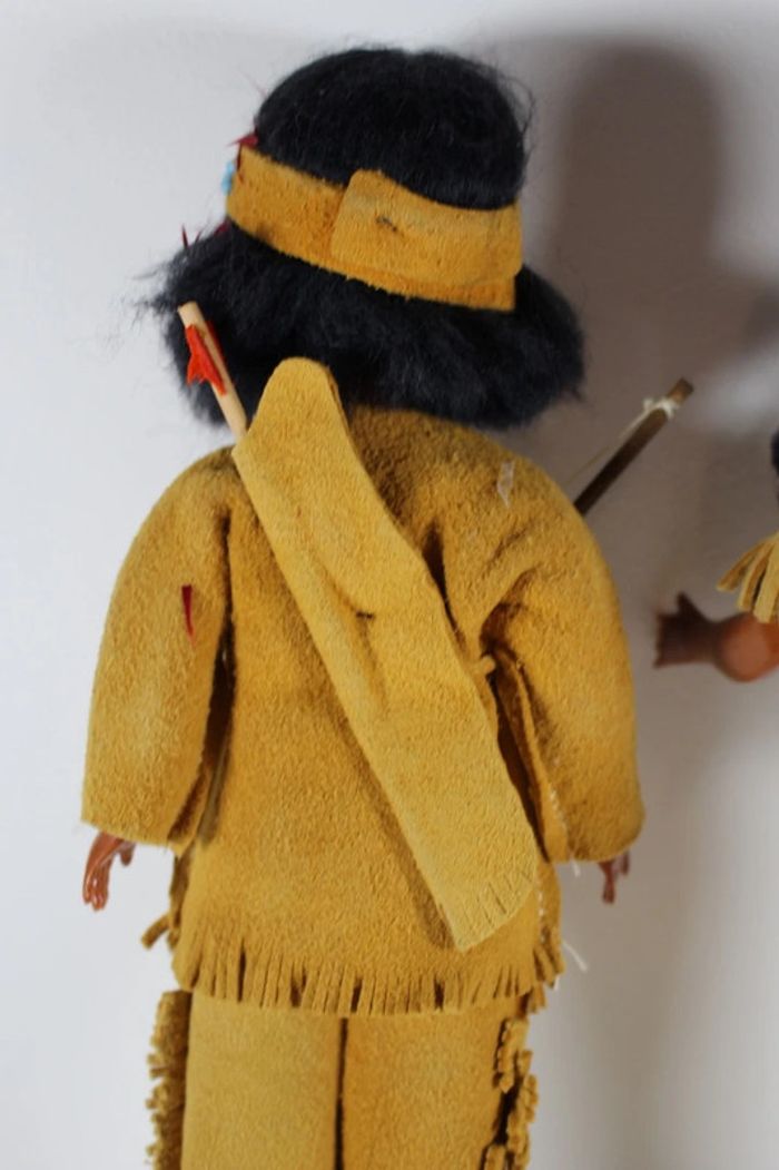 Carlson Dolls American Native Ancienne poupée lot de 2 avec accessoires. - photo numéro 8