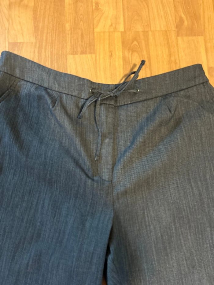 Pantalon a revers gris bleu camaïeu taille 46 - photo numéro 2