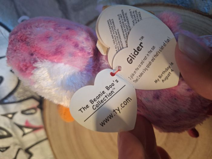 Peluche de collection Ty Beanie Boos Glider Pink Penguin pingouin nwt - photo numéro 4