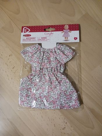 Robe rose corolle poupée 36cm neuf