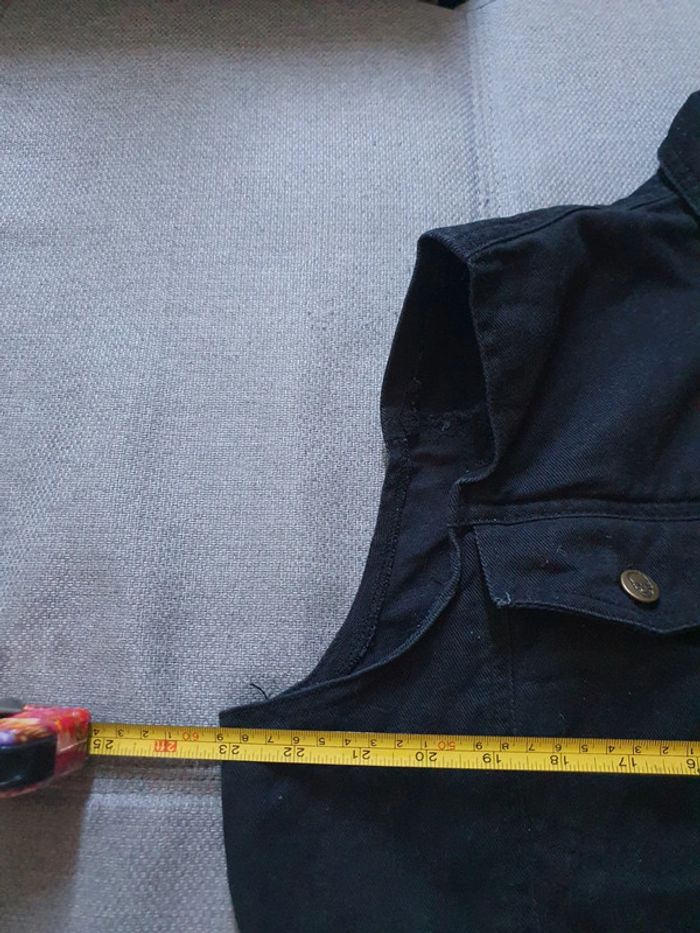 Veste en jean noire sexy punk patch dark funeral - photo numéro 5