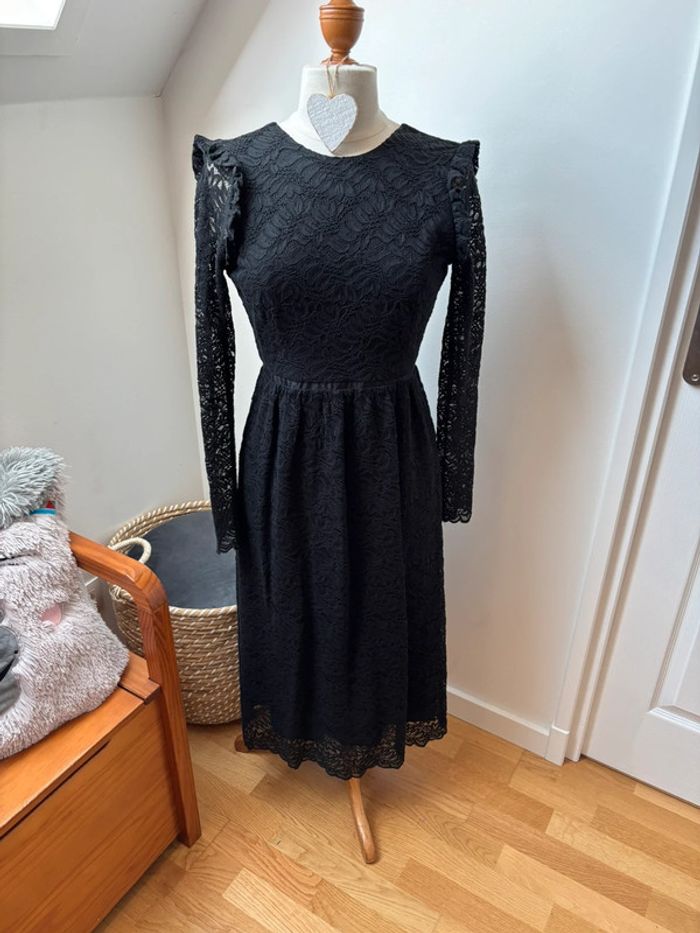 🖤 sublime robe longue dentelle noire - Idano - T38 - photo numéro 2