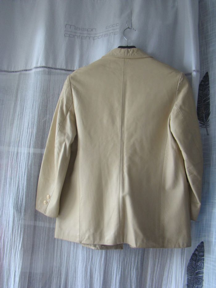 veste cuir beige clair T38 presque neuve - photo numéro 2