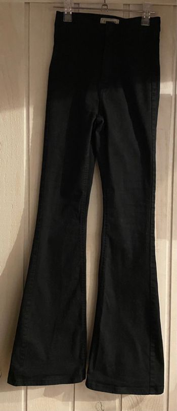 Pantalon noir skinny taille haute pattes d’eph - Pimkie - 34