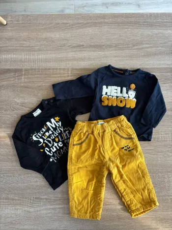 Ensemble pantalon + 2 hauts 3 mois