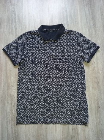 polo bleu marine motif blanc original classic taille M