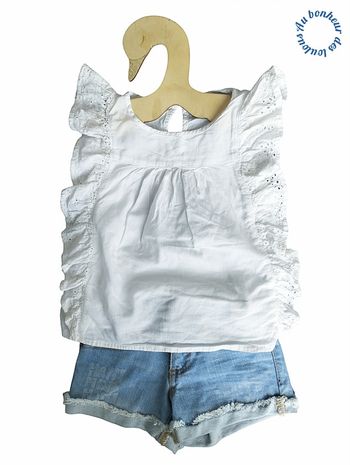 4 ans ensemble été Tape à l'oeil blouse et short en jean