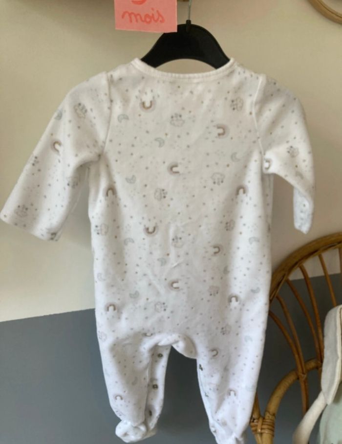 Pyjama une pièce fille velours blanc  TAO - photo numéro 2