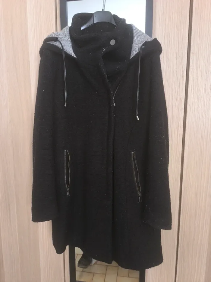 Blouson long, épais noir (42)