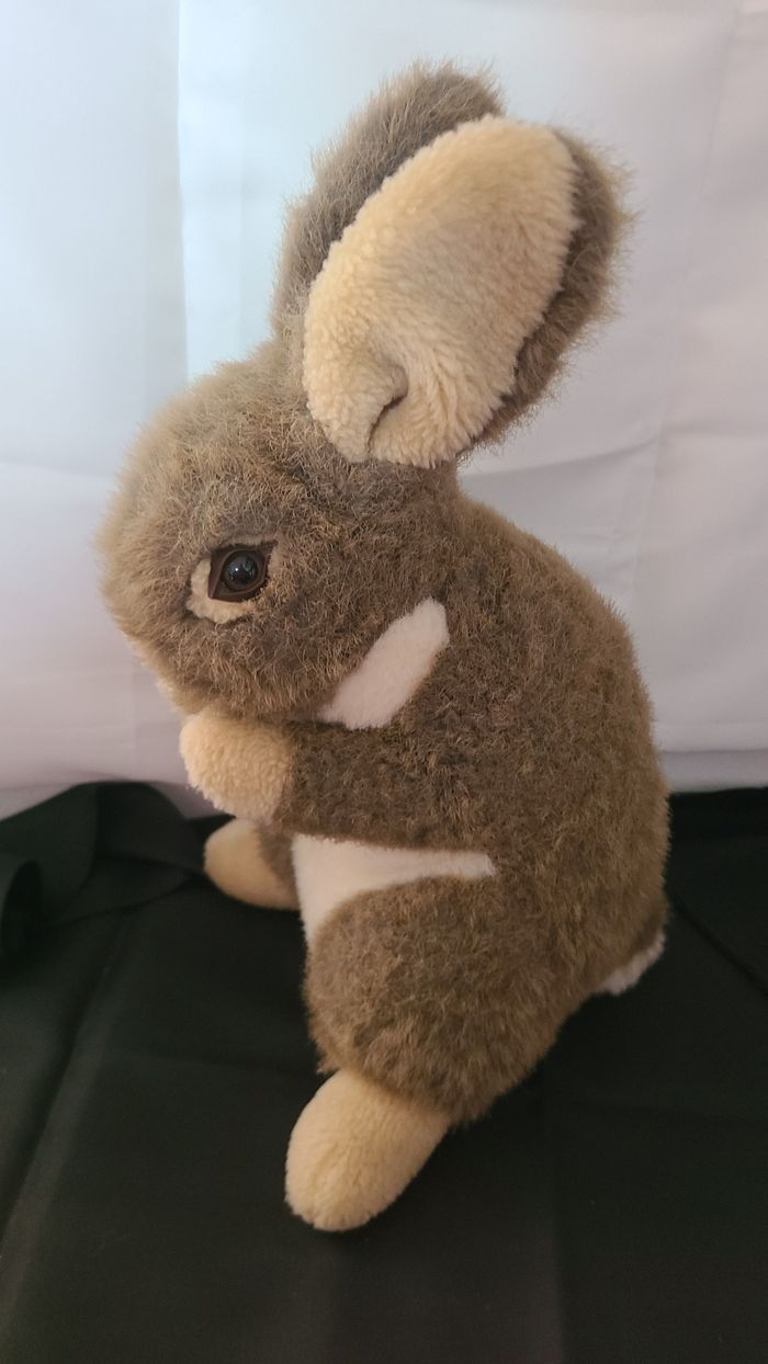 Peluche lapin marron blanc CP - photo numéro 2
