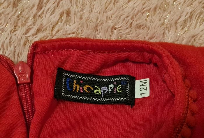 Robe en feutre rouge + veste cardigan 12 mois - photo numéro 4