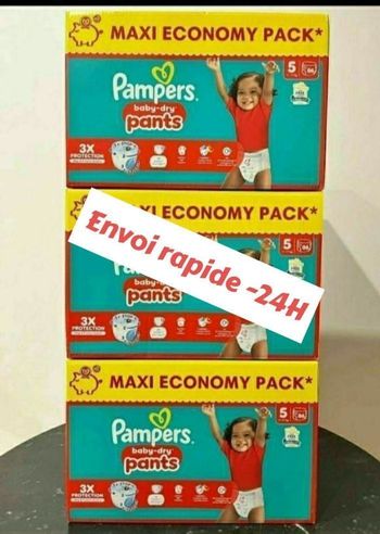 258 couches Pampers taille 5 pants lot de 3 cartons
