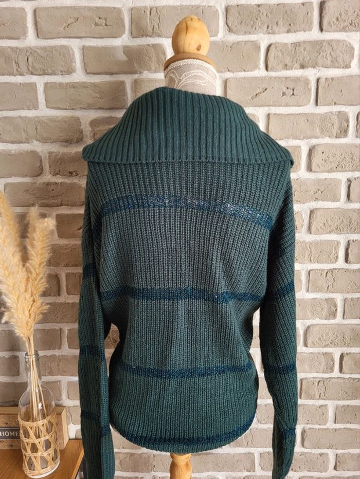Pull col châle vert sapin - Beloved - Casual chic - photo numéro 12