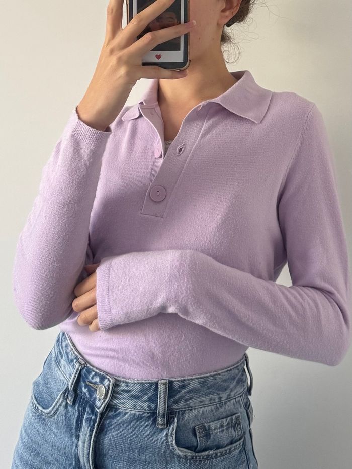 T-shirt style polo lila Pimkie - photo numéro 3