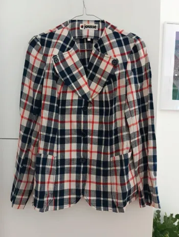Veste à carreaux vintage Jousse taille 38