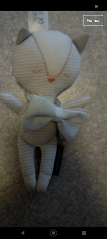 Doudou peluche chat bébé confort